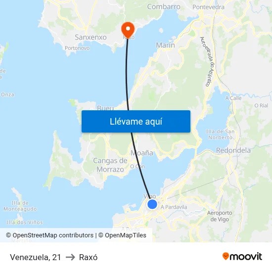 Venezuela, 21 to Raxó map