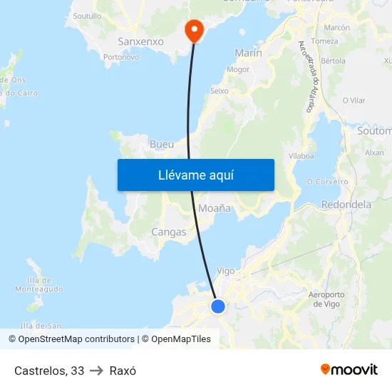 Castrelos, 33 to Raxó map