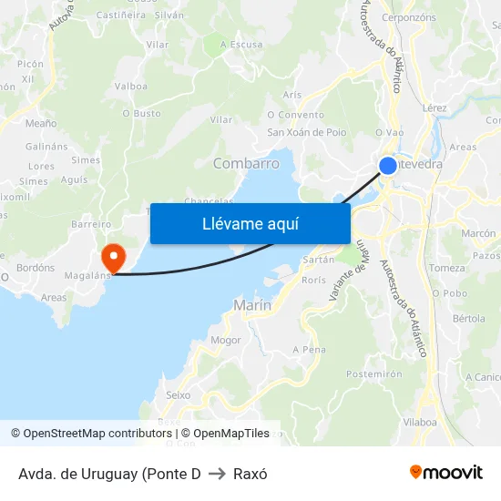 Avda. de Uruguay (Ponte D to Raxó map