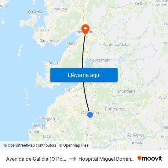 Ponte Galo (Avda.De Galicia) to Hospital Miguel Domínguez map