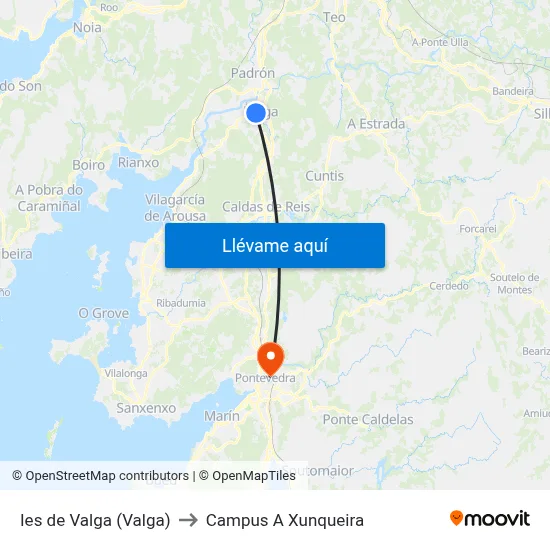 Ies de Valga (Valga) to Campus A Xunqueira map