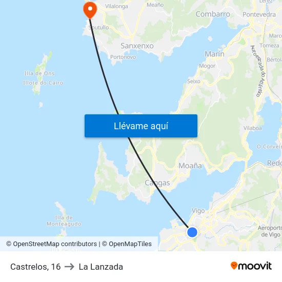 Castrelos, 16 to La Lanzada map