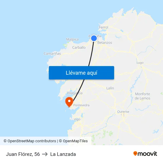 Juan Flórez, 56 to La Lanzada map