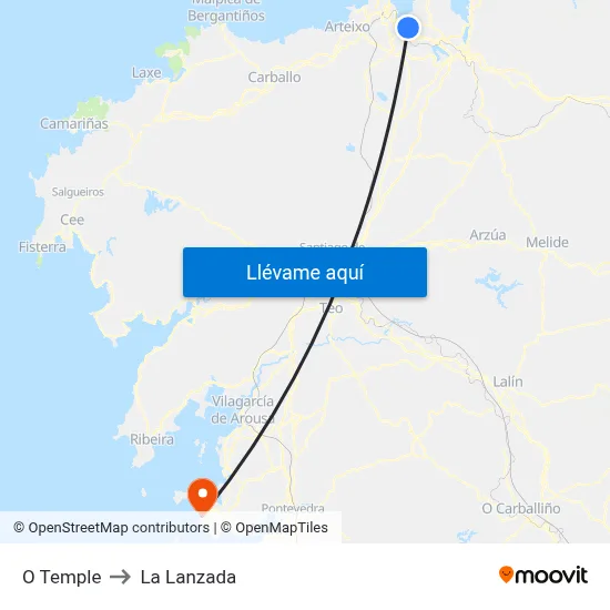 O Temple to La Lanzada map