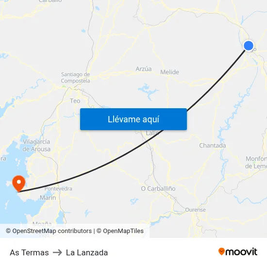 As Termas to La Lanzada map