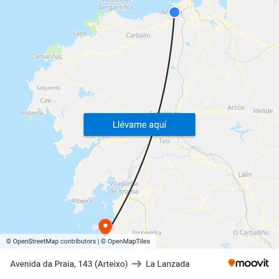 Avenida da Praia, 143 (Arteixo) to La Lanzada map