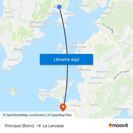 Principal (Boiro) to La Lanzada map