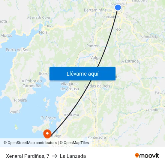Xeneral Pardiñas, 7 to La Lanzada map