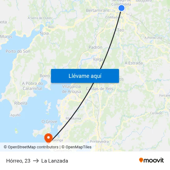 Hórreo, 23 to La Lanzada map