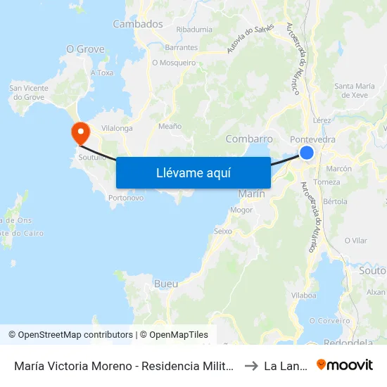 María Victoria Moreno - Residencia Militar (Pontevedra) to La Lanzada map