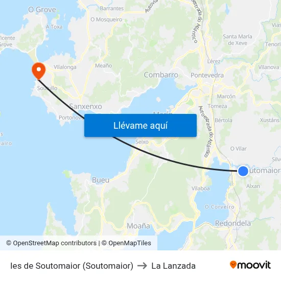 Ies de Soutomaior (Soutomaior) to La Lanzada map