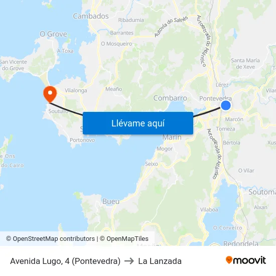Avenida Lugo, 4 (Pontevedra) to La Lanzada map