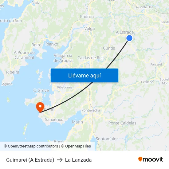 Guimarei (A Estrada) to La Lanzada map