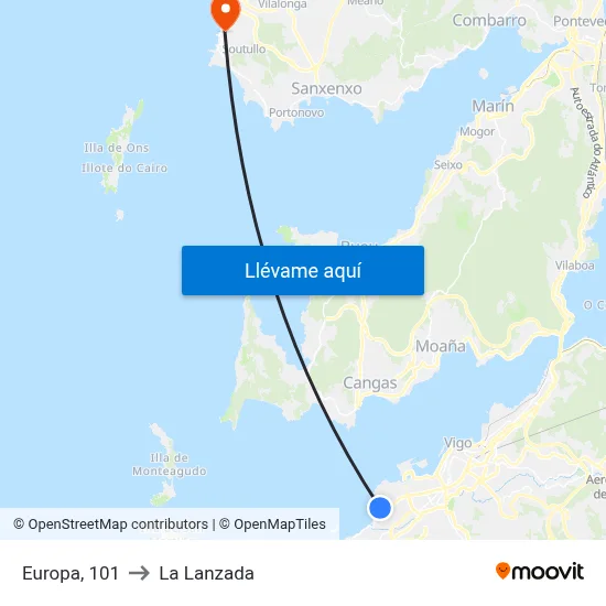 Europa, 101 to La Lanzada map