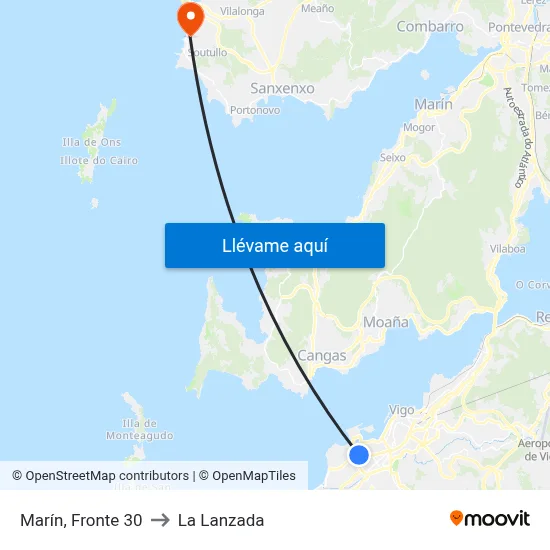 Marín, Fronte 30 to La Lanzada map