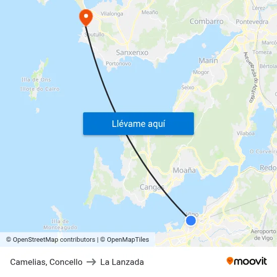 Camelias, Concello to La Lanzada map