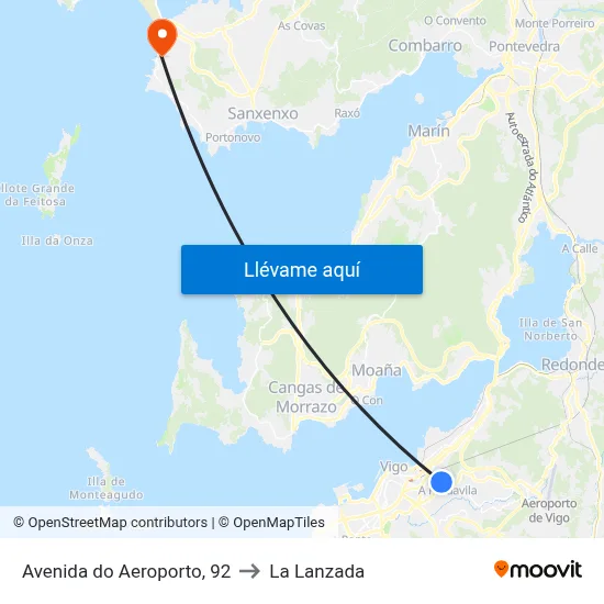 Avenida do Aeroporto, 92 to La Lanzada map