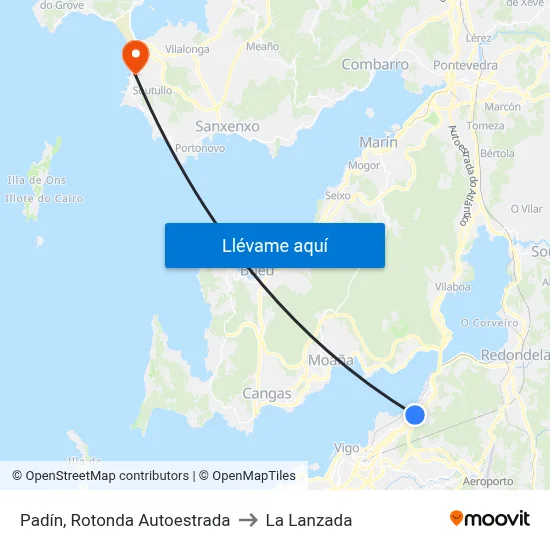Padín, Rotonda Autoestrada to La Lanzada map