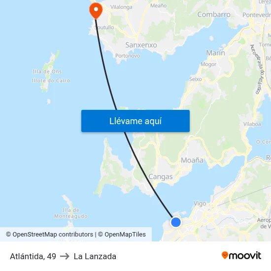 Atlántida, 49 to La Lanzada map