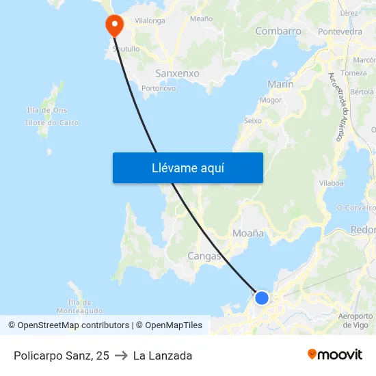 Policarpo Sanz, 25 to La Lanzada map