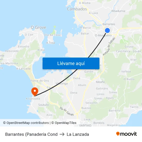 Barrantes (Panadería Cond to La Lanzada map
