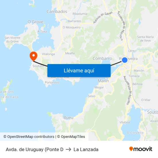 Avda. de Uruguay (Ponte D to La Lanzada map