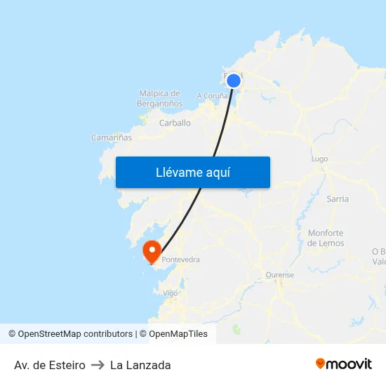 Av. de Esteiro to La Lanzada map