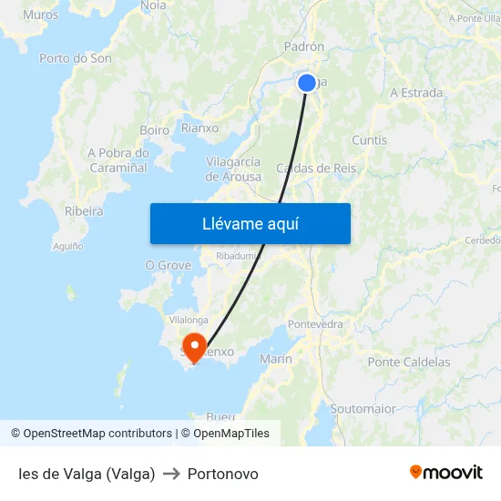 Ies de Valga (Valga) to Portonovo map