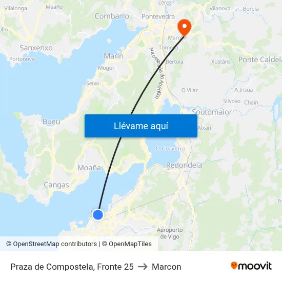 Praza de Compostela, Fronte 25 to Marcon map