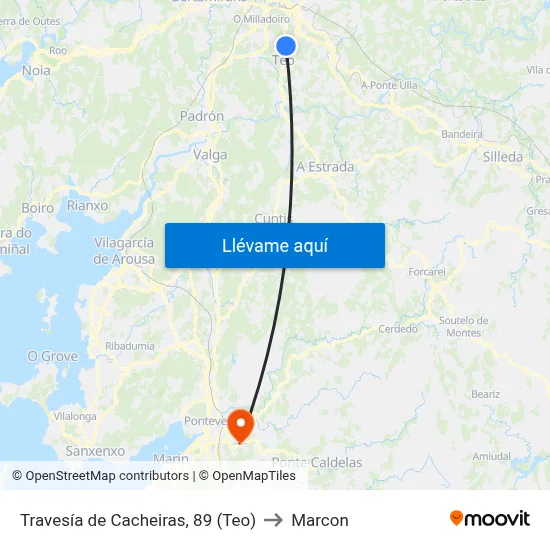 Travesía de Cacheiras, 89 (Teo) to Marcon map