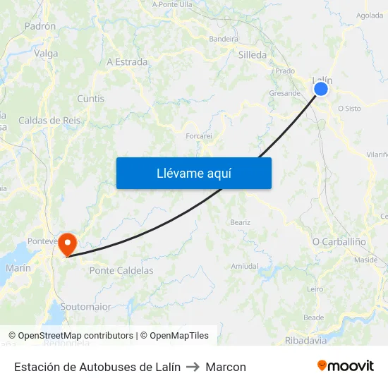 Estación de Autobuses de Lalín to Marcon map