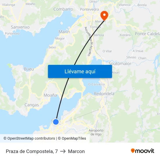 Praza de Compostela, 7 to Marcon map