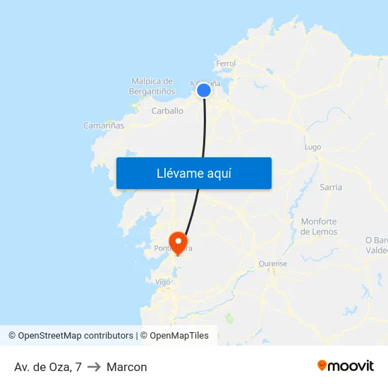 Av. de Oza, 7 to Marcon map