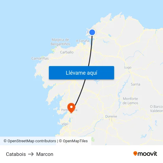 Catabois to Marcon map