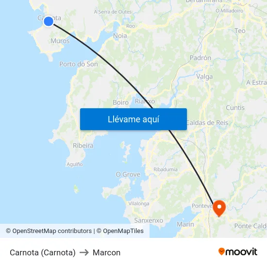 Carnota (Carnota) to Marcon map