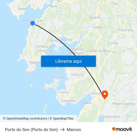 Porto do Son (Porto do Son) to Marcon map