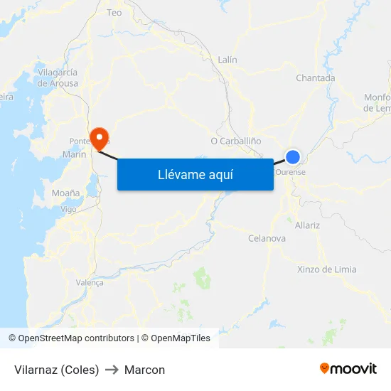 Vilarnaz (Coles) to Marcon map