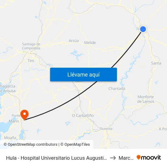 Hula - Hospital Universitario Lucus Augusti (Lugo) to Marcon map