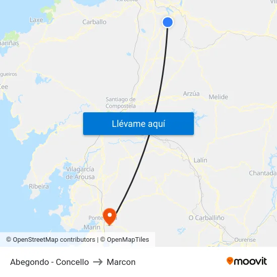 Abegondo - Concello to Marcon map