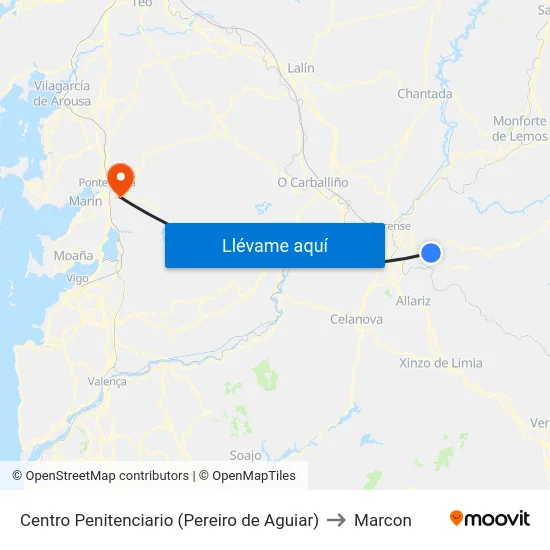 Centro Penitenciario (Pereiro de Aguiar) to Marcon map