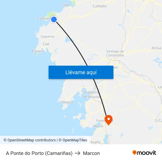 A Ponte do Porto (Camariñas) to Marcon map