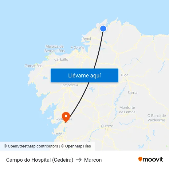 Campo do Hospital (Cedeira) to Marcon map