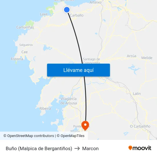 Buño (Malpica de Bergantiños) to Marcon map