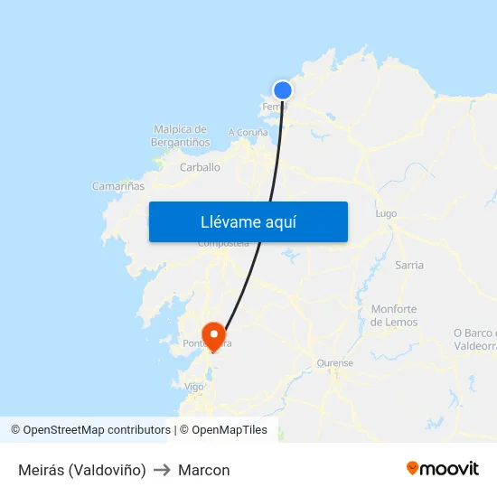 Meirás (Valdoviño) to Marcon map