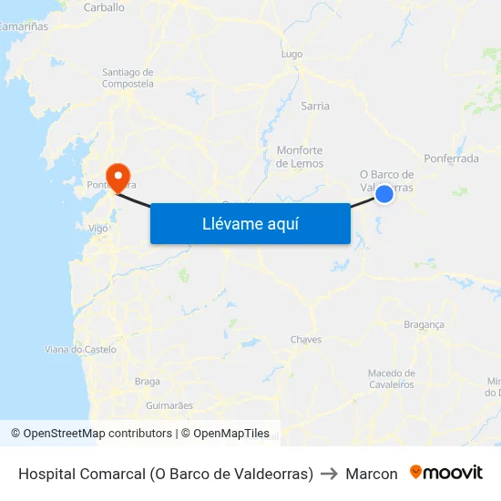 Hospital Comarcal (O Barco de Valdeorras) to Marcon map