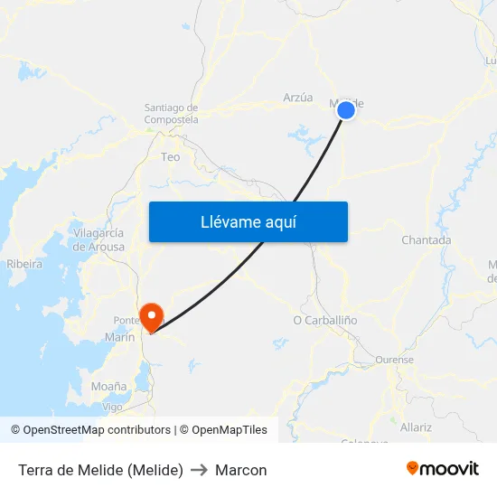 Terra de Melide (Melide) to Marcon map