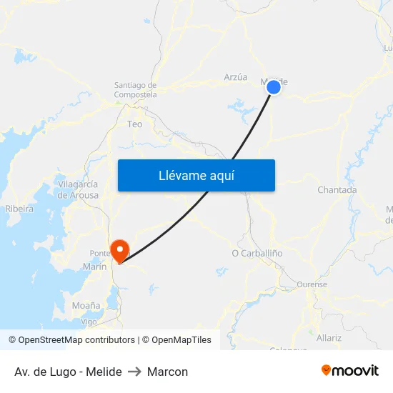 Av. de Lugo - Melide to Marcon map