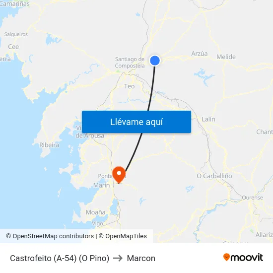 Castrofeito (A-54) (O Pino) to Marcon map