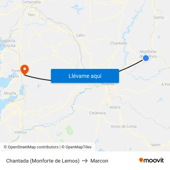 Chantada (Monforte de Lemos) to Marcon map