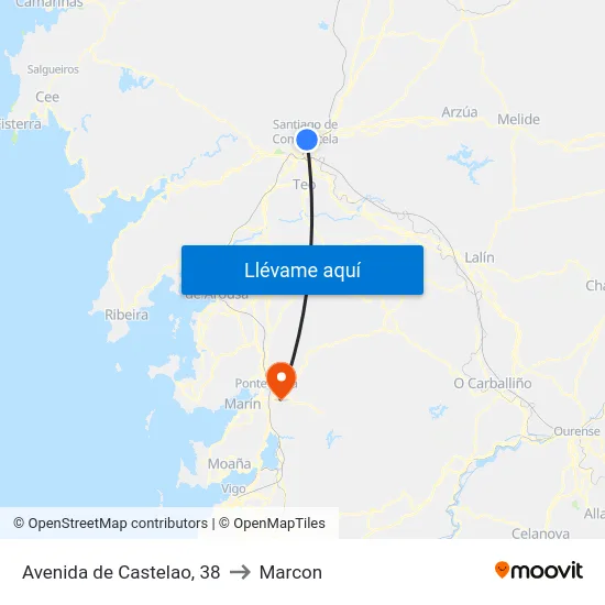 Avenida de Castelao, 38 to Marcon map